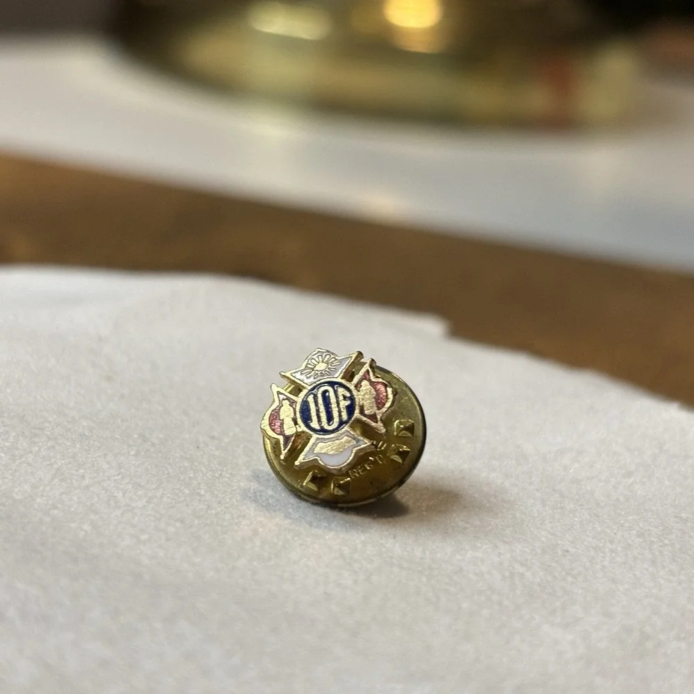 VTG Independent Order of Foresters IOF Enamel Lapel Pin Gold Tone Metal Lot of 2
